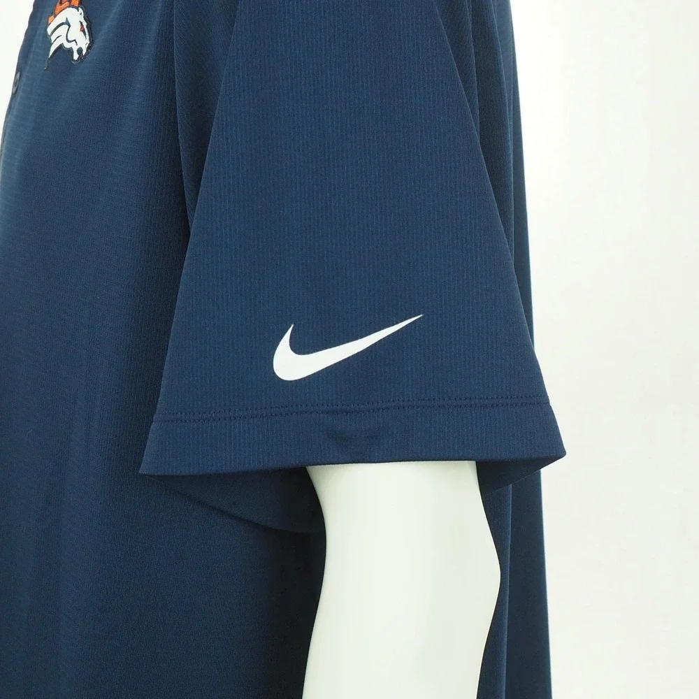 Nike Denver Broncos NFL Polo Shirt Mens 2XL XXL Navy Blue Dri-Fit Blend NFL Team